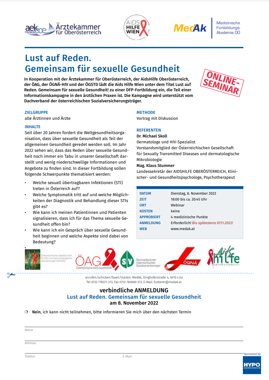 Lust auf Reden – Webinar für Ärzte/Ärztinnen